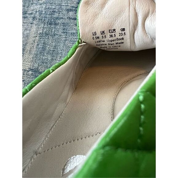 Franco Sarto Green Quilted Leather Platform Sneaker Size 6.5 - Picture 7 of 8